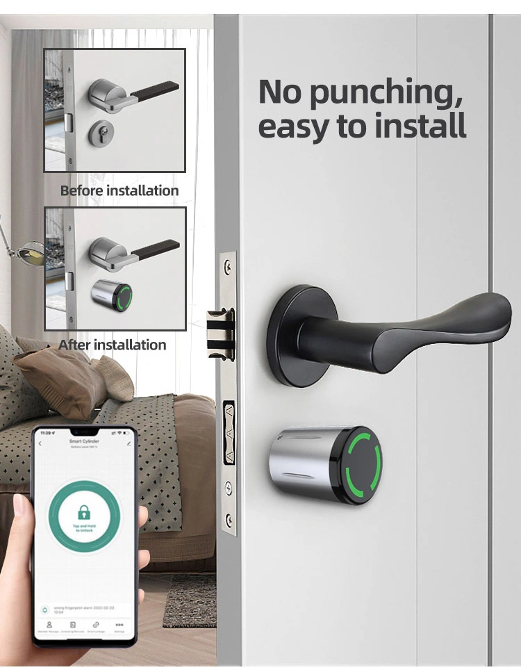 Jixin Best Digital Combination APP Cards Smart Lock Cylinder with Handle